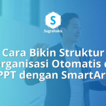 cara bikin struktur organisasi otomatis sejajar di ppt, smartart hierarchy