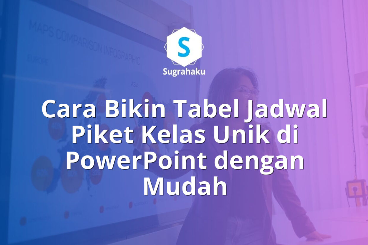 cara bikin tabel jadwal piket kelas unik di powerpoint, desain roster piket