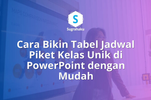 cara bikin tabel jadwal piket kelas unik di powerpoint, desain roster piket