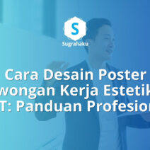 cara desain poster lowongan kerja estetik di ppt, pamflet loker profesional