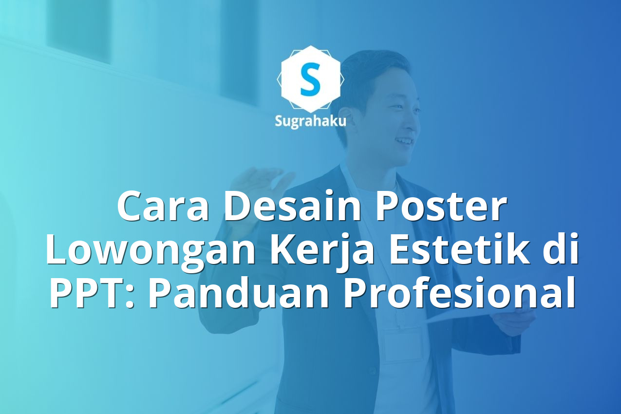 cara desain poster lowongan kerja estetik di ppt, pamflet loker profesional