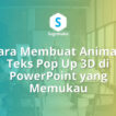 cara membuat animasi teks pop up 3d di powerpoint, efek tulisan timbul