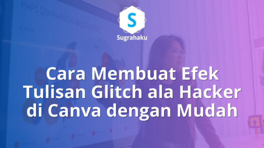 cara membuat efek tulisan glitch ala hacker di canva, teks rusak vhs