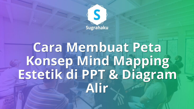 cara membuat peta konsep mind mapping estetik di ppt, diagram alir powerpoint
