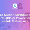 cara membuat id card barcode qris di powerpoint, name tag pembayaran