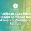 cara bikin desain kemasan box makanan di canva, pola jaring jaring kardus