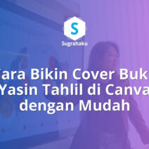 cara bikin cover buku yasin tahlil di canva, desain sampul surat yasin