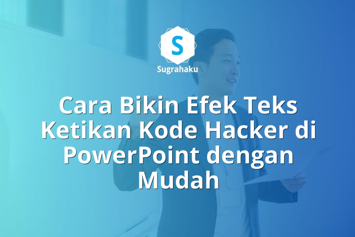cara bikin efek teks ketikan kode hacker di powerpoint, animasi terminal komputer