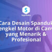 cara desain spanduk bengkel motor di canva, ukuran banner ganti oli
