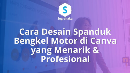cara desain spanduk bengkel motor di canva, ukuran banner ganti oli