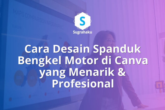 cara desain spanduk bengkel motor di canva, ukuran banner ganti oli