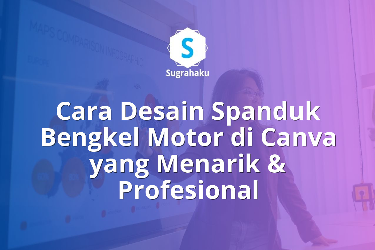 cara desain spanduk bengkel motor di canva, ukuran banner ganti oli