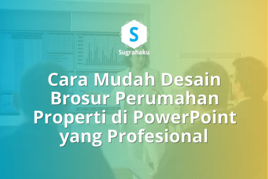cara desain brosur perumahan properti di powerpoint, pamflet brosur rumah