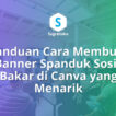 cara membuat banner spanduk sosis bakar di canva, desain baliho jualan